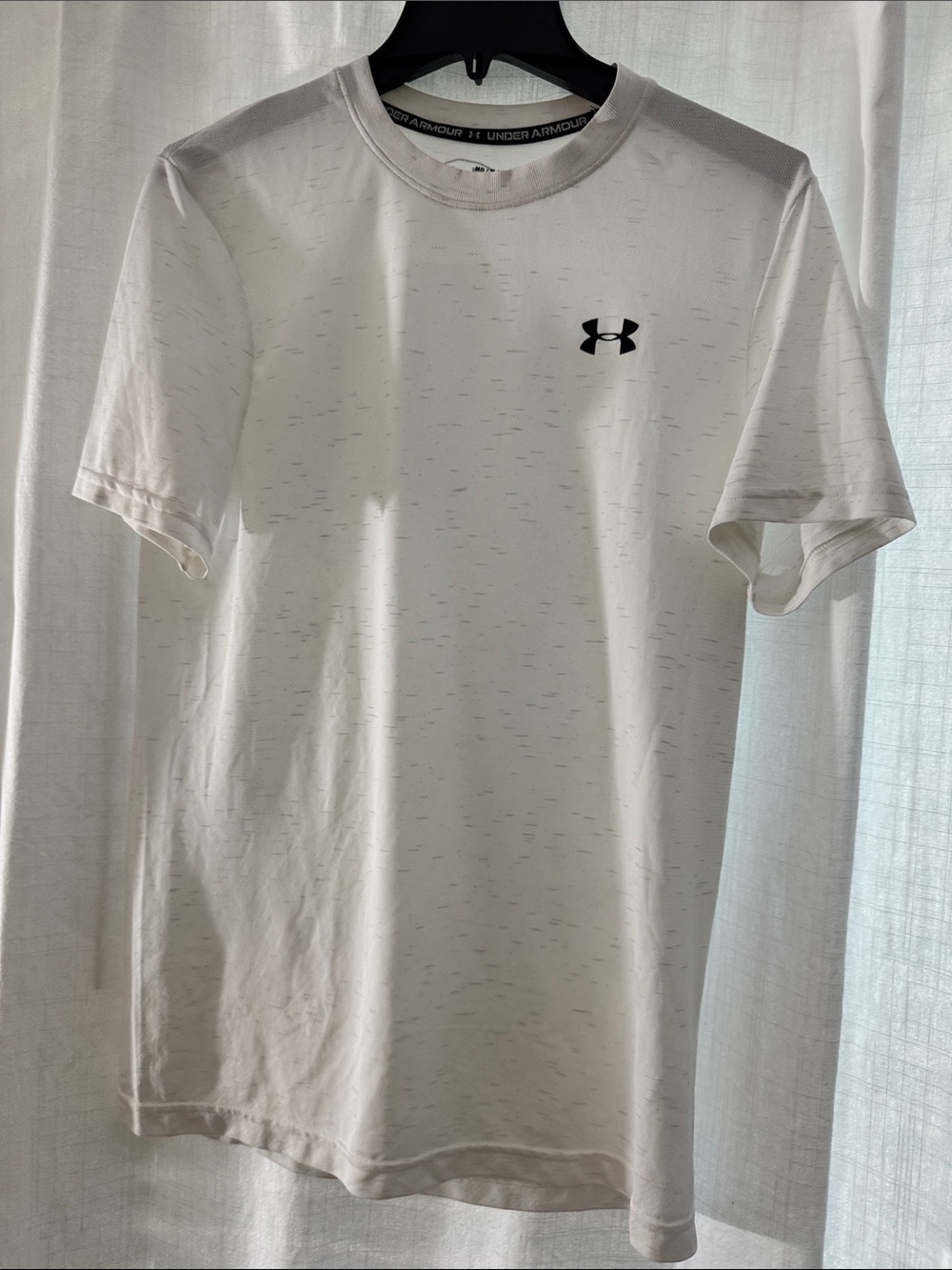 Under Armour Men’s White Athletic Crew Tee with Black Logo